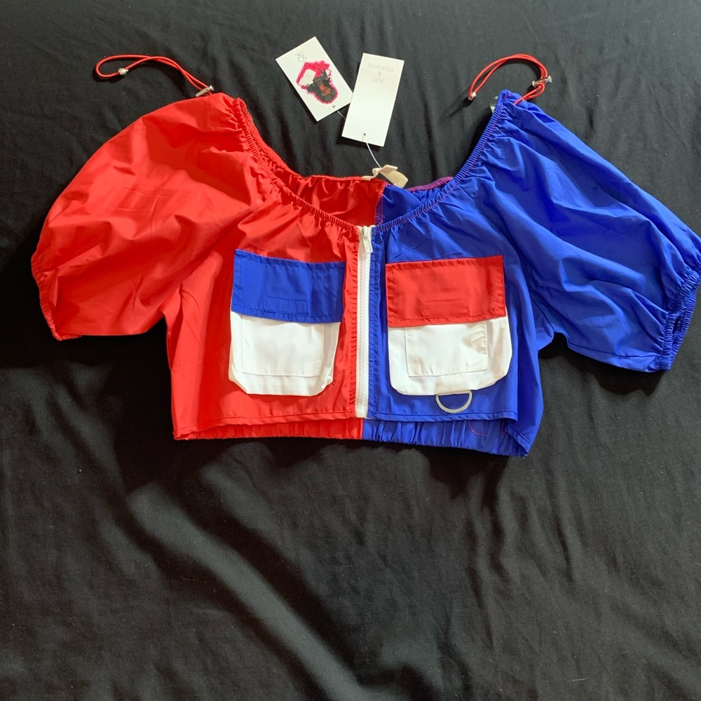 2 piece red white and blue pants set
